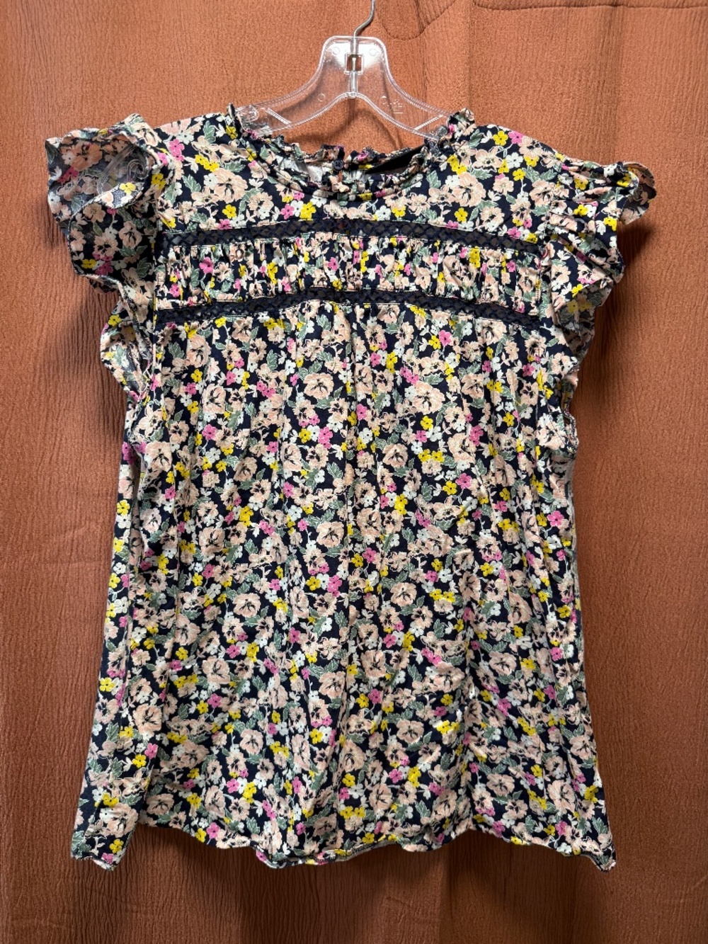Lane Bryant Women's Plus size navy blue & floral blouse - size 16